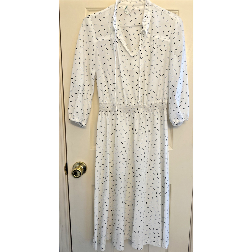 Vintage Women’s Dress Cinched Waist Retro Ruffle Collar Romantic Size 10